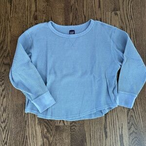GAP Sky Blue Waffle Knit Top